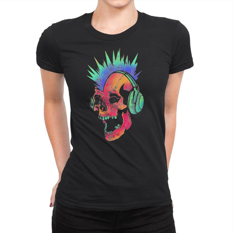 Neon Death Punk - Womens Premium T-Shirts RIPT Apparel Small / Black