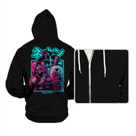 Neon Fury - Hoodies Hoodies RIPT Apparel Small / Black