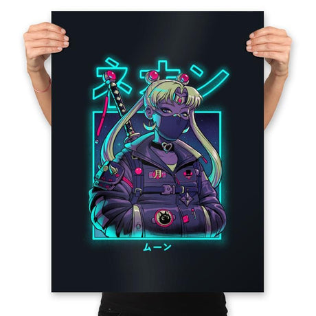 Neon Moon - Best Seller - Prints Posters RIPT Apparel 18x24 / Black