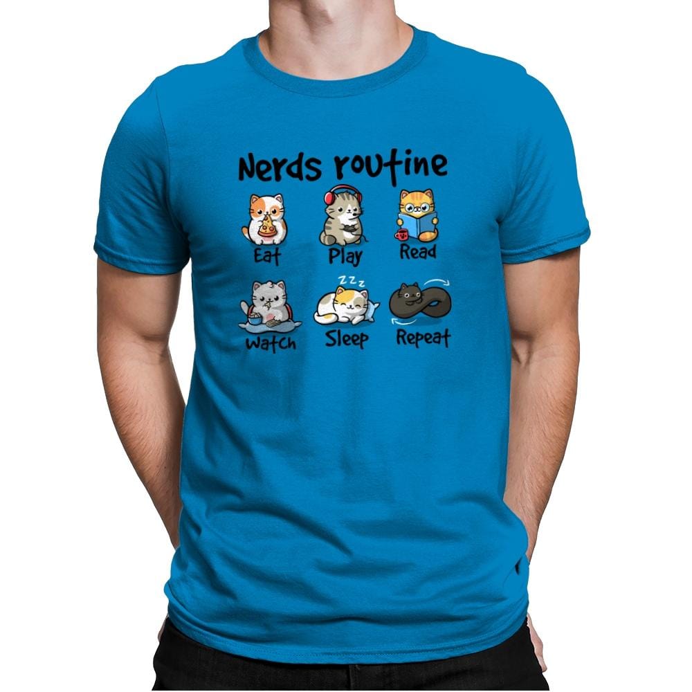 Nerds Routine - Mens Premium T-Shirts RIPT Apparel Small / Turqouise