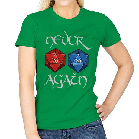 Never Again - Womens T-Shirts RIPT Apparel Small / Irish Green