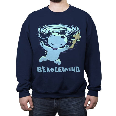 Nevermind Beagle Music  - Crew Neck Sweatshirt Crew Neck Sweatshirt RIPT Apparel Small / Navy