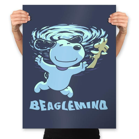 Nevermind Beagle Music  - Prints Posters RIPT Apparel 18x24 / Navy