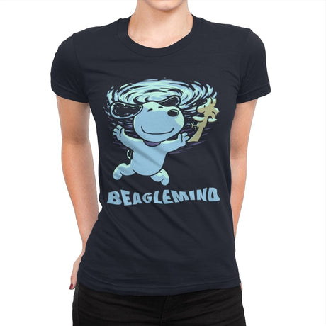 Nevermind Beagle Music  - Womens Premium T-Shirts RIPT Apparel Small / Midnight Navy