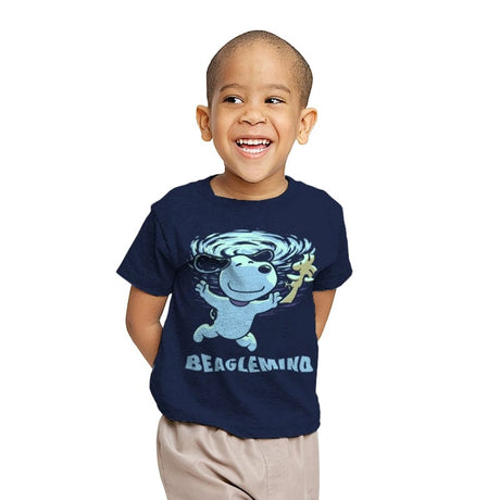 Nevermind Beagle Music  - Youth T-Shirts RIPT Apparel X-small / Navy