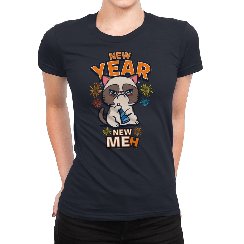 New Year, New Meh - Womens Premium T-Shirts RIPT Apparel Small / Midnight Navy