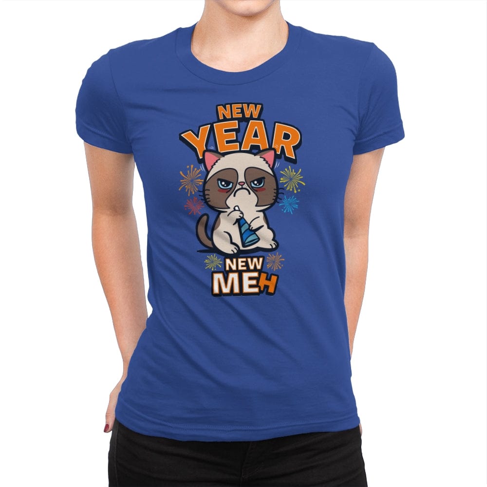 New Year, New Meh - Womens Premium T-Shirts RIPT Apparel Small / Royal