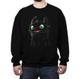 Night Fury Face - Crew Neck Sweatshirt Crew Neck Sweatshirt RIPT Apparel Small / Black