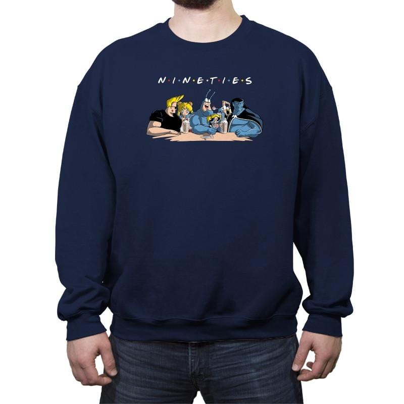 Nineties Friends - Crew Neck Sweatshirt Crew Neck Sweatshirt RIPT Apparel Small / Navy