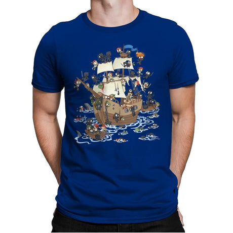 Ninja Attack! - Mens Premium T-Shirts RIPT Apparel Small / Royal