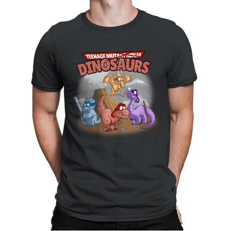 Ninja Dinosaurs - Mens Premium T-Shirts RIPT Apparel Small / Heavy Metal