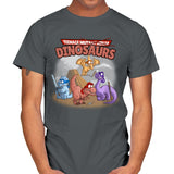 Ninja Dinosaurs - Mens T-Shirts RIPT Apparel Small / Charcoal