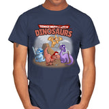 Ninja Dinosaurs - Mens T-Shirts RIPT Apparel Small / Navy