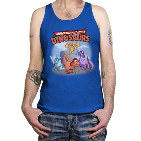 Ninja Dinosaurs - Tanktop Tanktop RIPT Apparel X-Small / True Royal