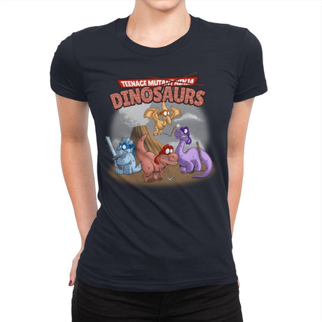 Ninja Dinosaurs - Womens Premium T-Shirts RIPT Apparel Small / Midnight Navy