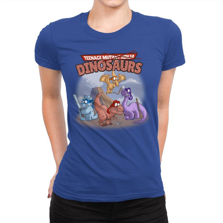 Ninja Dinosaurs - Womens Premium T-Shirts RIPT Apparel Small / Royal