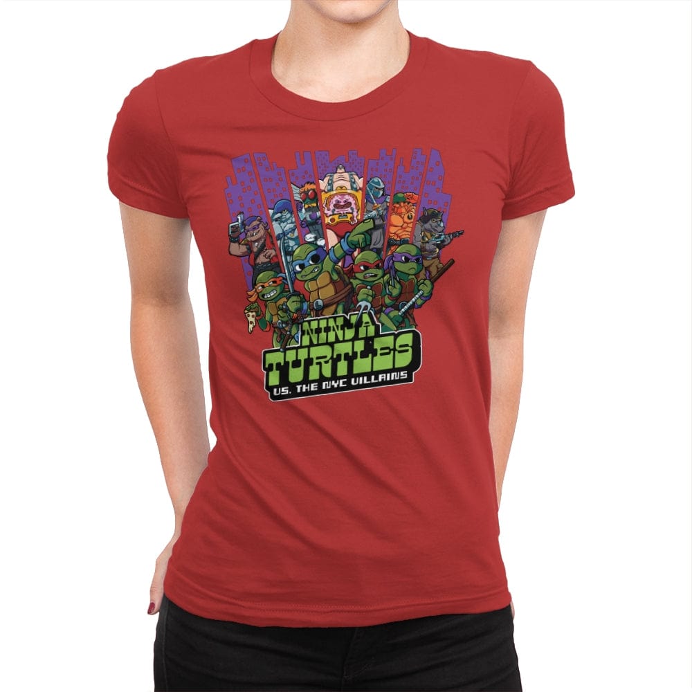 Ninja Turtles Vs. The NYC Villains - Best Seller - Womens Premium T-Shirts RIPT Apparel Small / Red