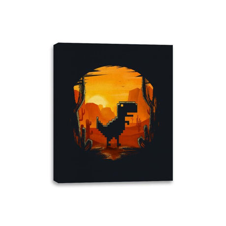 No Internet Dino - Canvas Wraps Canvas Wraps RIPT Apparel 8x10 / Black