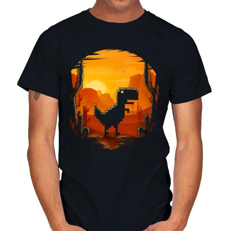 No Internet Dino - Mens T-Shirts RIPT Apparel Small / Black