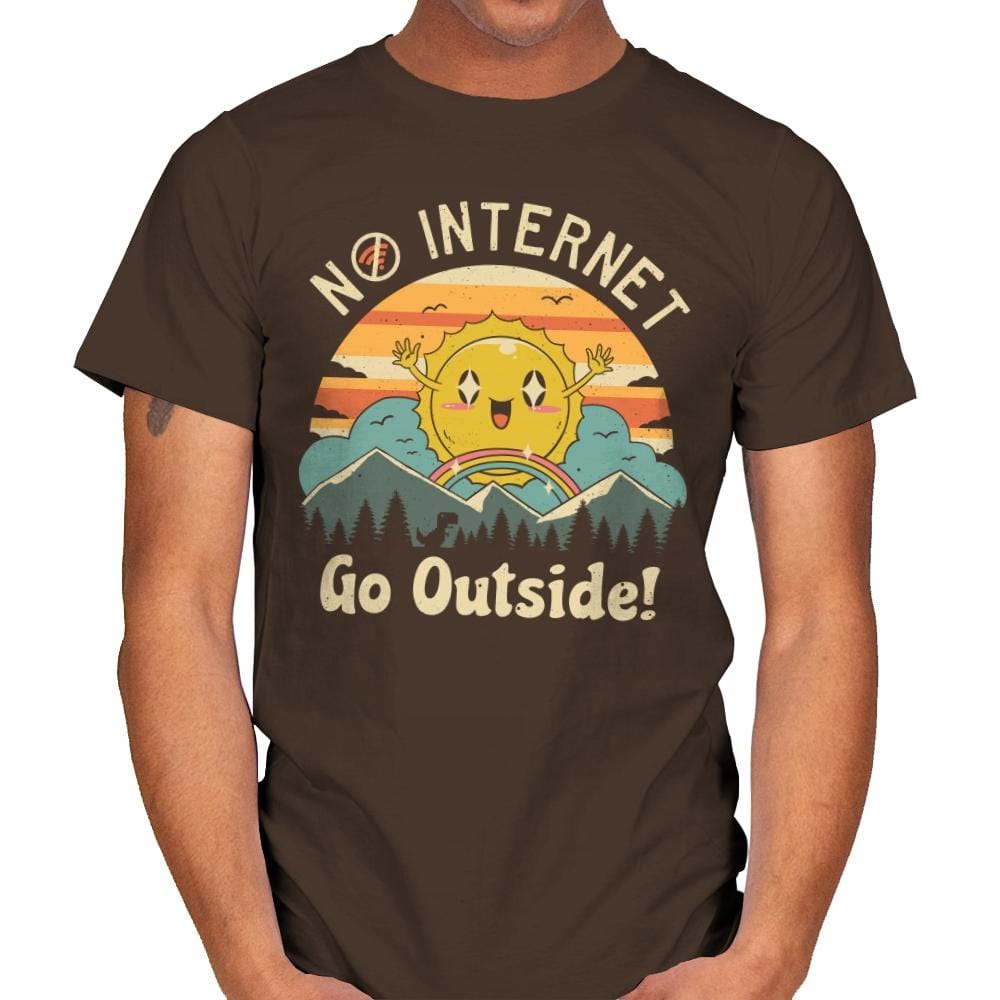 No Internet Vibes - Mens T-Shirts RIPT Apparel Small / Dark Chocolate