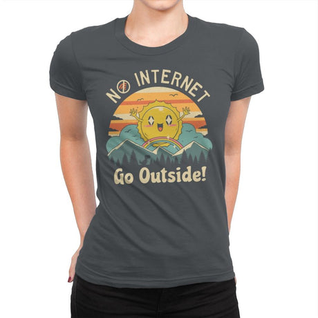 No Internet Vibes - Womens Premium T-Shirts RIPT Apparel Small / Heavy Metal