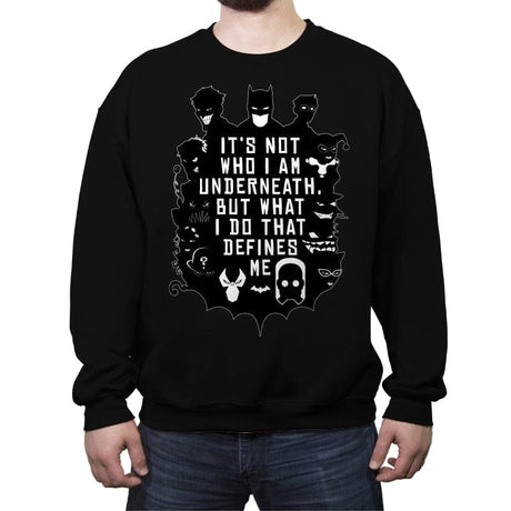 Not Who Who I Am Underneath - Crew Neck Sweatshirt Crew Neck Sweatshirt RIPT Apparel Small / Black