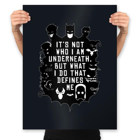 Not Who Who I Am Underneath - Prints Posters RIPT Apparel 18x24 / Black