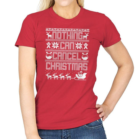 Nothing Can Cancel Christmas - Womens T-Shirts RIPT Apparel Small / Red