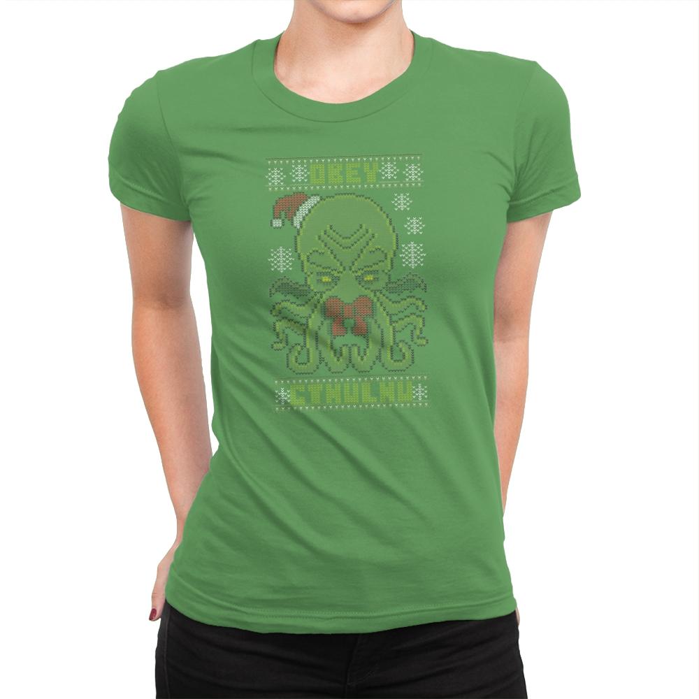 Obey Cthulhu Sweater - Womens Premium T-Shirts RIPT Apparel Small / Kelly