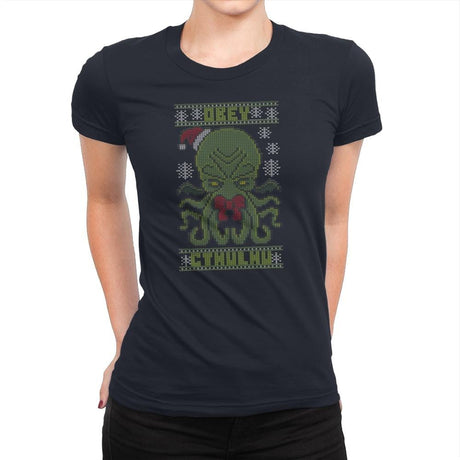 Obey Cthulhu Sweater - Womens Premium T-Shirts RIPT Apparel Small / Midnight Navy