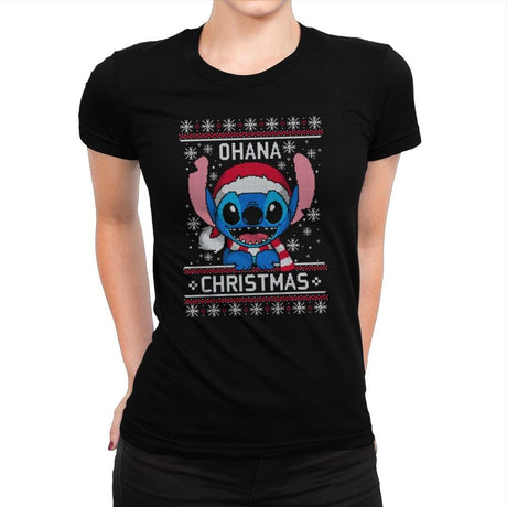 Ohana Christmas - Ugly Holiday - Womens Premium T-Shirts RIPT Apparel Small / Indigo