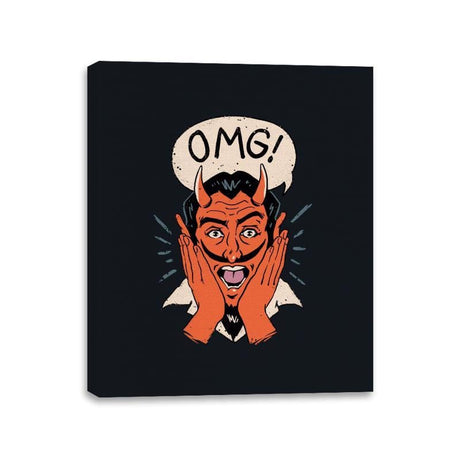 OMG Satan! - Canvas Wraps Canvas Wraps RIPT Apparel 11x14 / Black