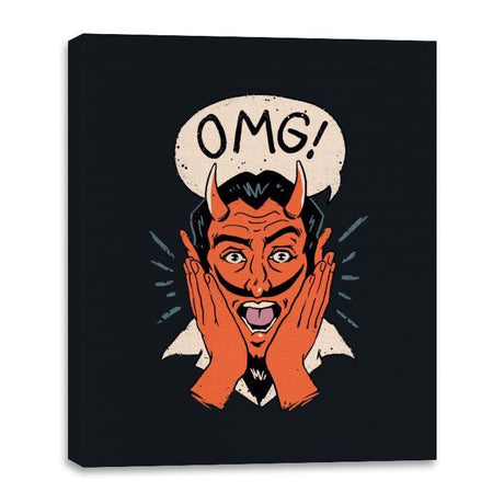 OMG Satan! - Canvas Wraps Canvas Wraps RIPT Apparel 16x20 / Black