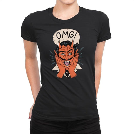 OMG Satan! - Womens Premium T-Shirts RIPT Apparel Small / Black