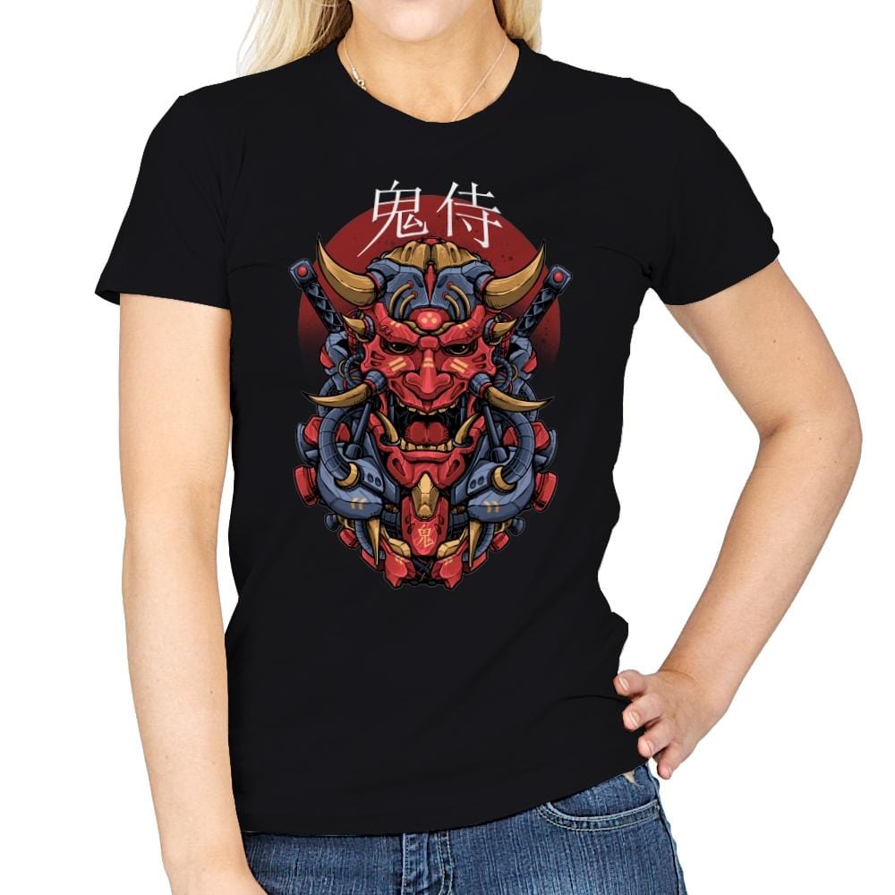 Oni Mecha Samurai - Womens T-Shirts RIPT Apparel Small / Black