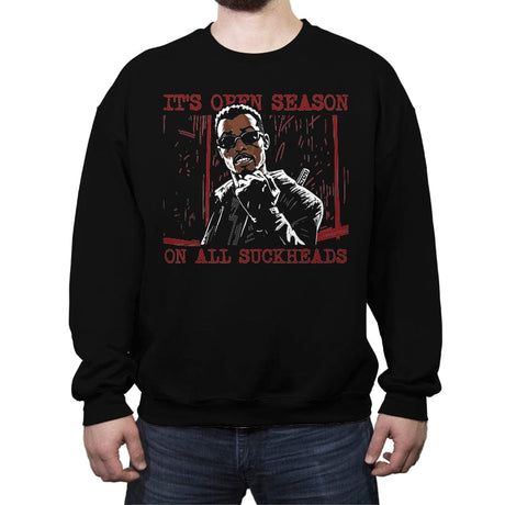 Open Season - Crew Neck Sweatshirt Crew Neck Sweatshirt RIPT Apparel Small / Black