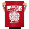 Optimus Pizza - Prints Posters RIPT Apparel 18x24 / Red