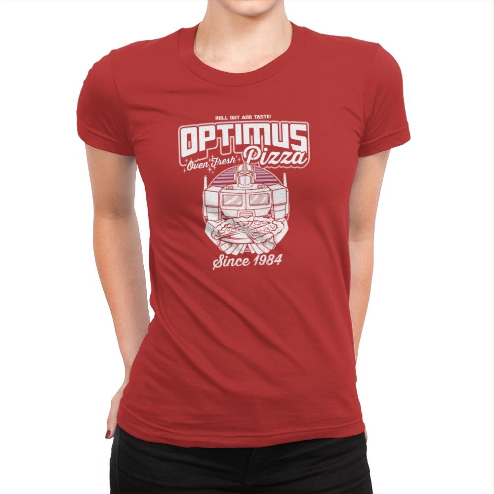 Optimus Pizza - Womens Premium T-Shirts RIPT Apparel Small / Red