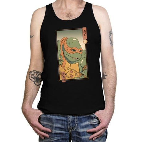 Orange Kame Ninja - Tanktop Tanktop RIPT Apparel X-Small / Black