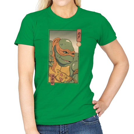 Orange Kame Ninja - Womens T-Shirts RIPT Apparel Small / Irish Green