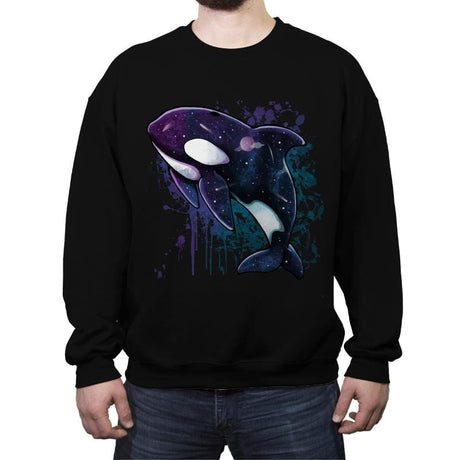 Orca Galaxy - Crew Neck Sweatshirt Crew Neck Sweatshirt RIPT Apparel Small / Black