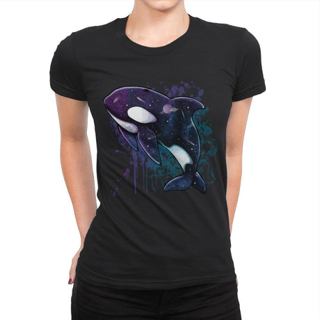 Orca Galaxy - Womens Premium T-Shirts RIPT Apparel Small / Black