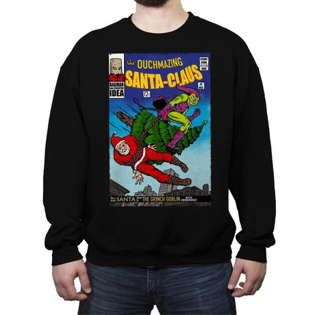 Ouchmazing Santa Claus - Crew Neck Sweatshirt Crew Neck Sweatshirt RIPT Apparel Small / Black