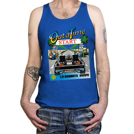 Out Run and Time - Tanktop Tanktop RIPT Apparel X-Small / True Royal