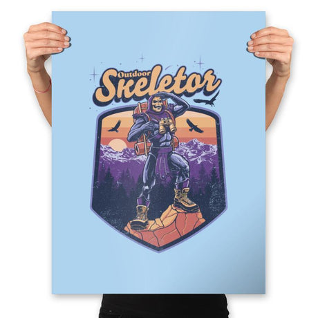 Outdoor Skeletor - Prints Posters RIPT Apparel 18x24 / Light Blue