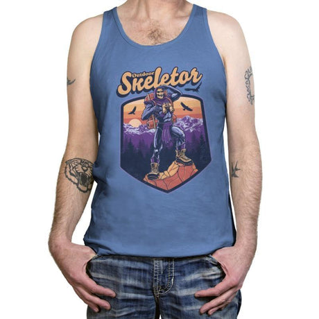 Outdoor Skeletor - Tanktop Tanktop RIPT Apparel X-Small / Blue Triblend