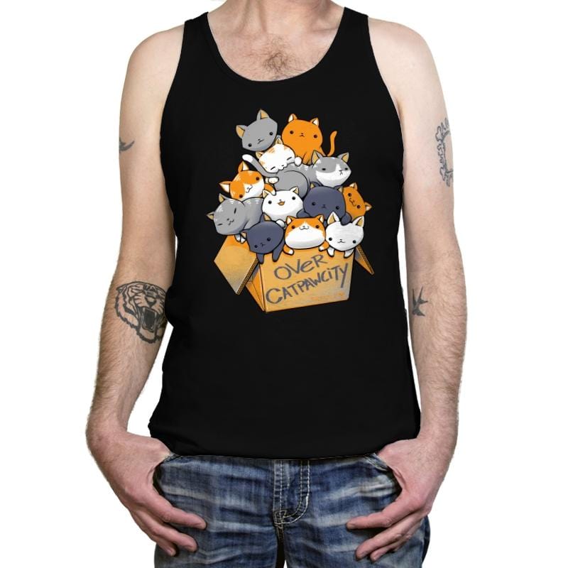 Over Catpawcity - Tanktop Tanktop RIPT Apparel X-Small / Black