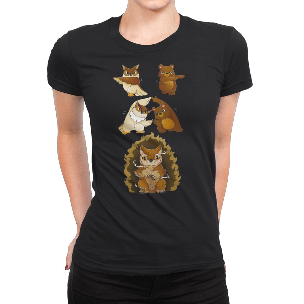 Owl Bear Fusion - Womens Premium T-Shirts RIPT Apparel Small / Black