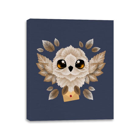 Owl mail of leaves - Canvas Wraps Canvas Wraps RIPT Apparel 11x14 / Navy