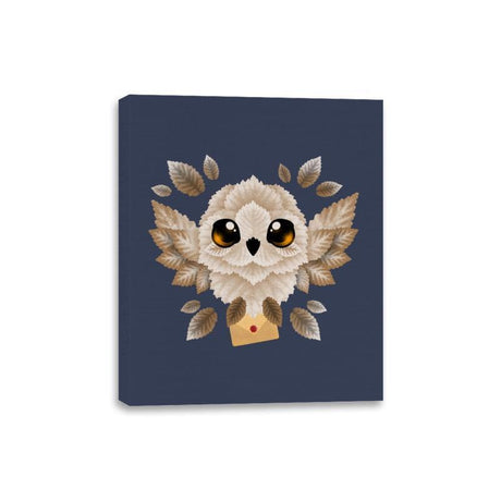 Owl mail of leaves - Canvas Wraps Canvas Wraps RIPT Apparel 8x10 / Navy